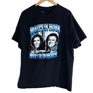 Step Brothers Men’s Black Graphic T-Shirt Boats ‘N Hoes Huff & Doback Size XL